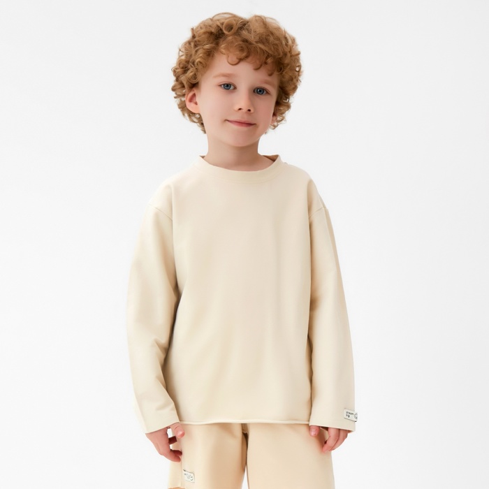 Футболка детская с дл.рукавом KAFTAN, р. 32 (110-116 см), бежевый - Фото 1