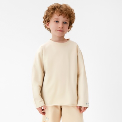 Футболка детская с длинным рукавом KAFTAN, размер 34 (122-128 см), бежевая