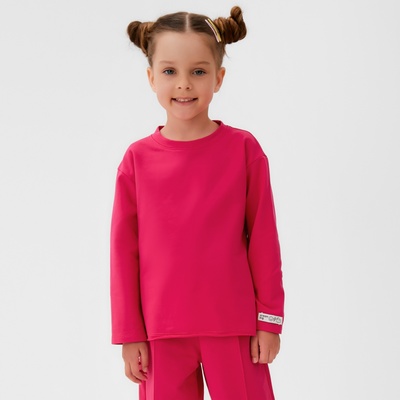 Футболка детская с длинным рукавом KAFTAN, размер 34 (122-128 см), розовая