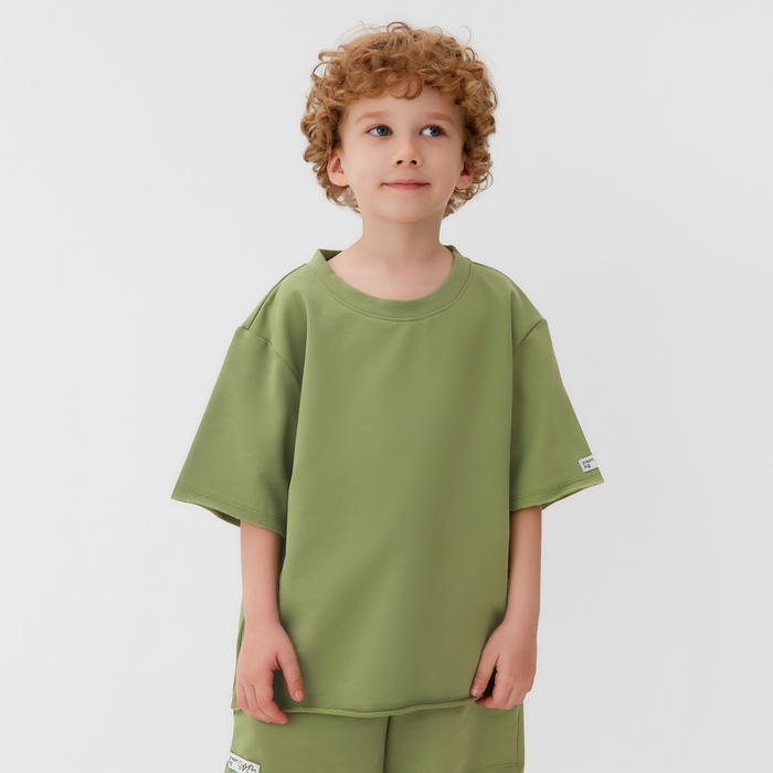 Футболка детская KAFTAN, р. 34 (122 - 128 см), хаки - Фото 1