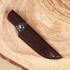 Ножны - чехол для ножа кожаный, под лезвие до 10 х 3 см, темно-коричневый - фото 321740320