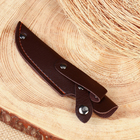 Ножны - чехол для ножа кожаный, под лезвие до 10 х 3 см, темно-коричневый - Фото 3
