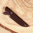 Ножны - чехол для ножа кожаный, под лезвие до 10 х 3 см, темно-коричневый - Фото 4