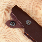 Ножны - чехол для ножа кожаный, под лезвие до 10 х 3 см, темно-коричневый - Фото 5