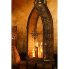 Подсвечник металл "Султан" состаренное золото с патиной 32х17х77 см - фото 24556863