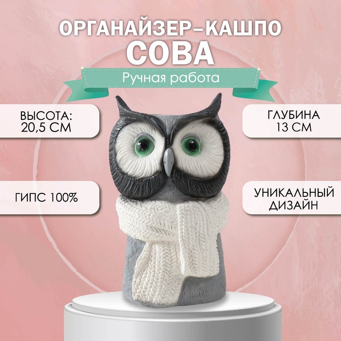 

Органайзер-кашпо "Сова" 20,5 х 13 х 13 см, глубина 13 см