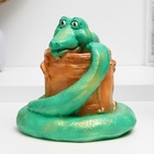 Фигура "Змея на бочке" зеленая, 20х20см - фото 4465183