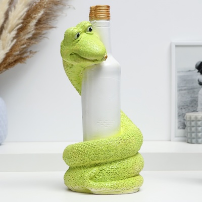 Копилка "Змея с бутылкой" зеленая, 30см
