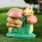Садовая фигура "Змея с грибом" зеленая, 26х24см - фото 6190688