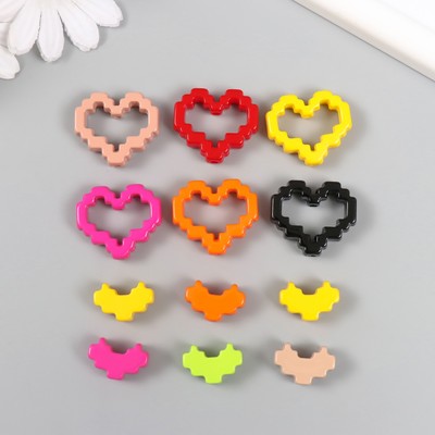 Бусина для творчества пластик «Сердце-конструктор», 2.9×2.5×0.9 см, МИКС