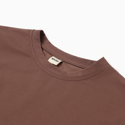 Футболка женская оверсайз с нашивкой MINAKU: One Most Brand, коричневая, размер 42