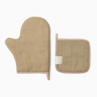 Кухонный набор «Этель» Kitchen sand: прихватка, варежка-прихватка, бежевый - Фото 4