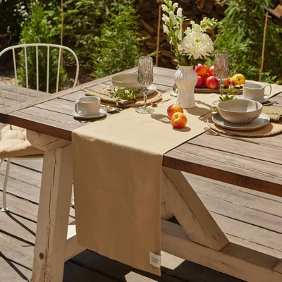 Дорожка на стол «Этель» Kitchen 40×146 см, 100% хлопок, саржа 250 г/м², бежевая