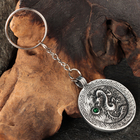 Амулет "Дракон" с камнем жадеит, 35х42 мм, металлический - фото 24491339