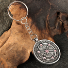 Амулет "Цветок Жизни" с камнем розовый кварц и стразами, 35х41 мм, металлический - фото 24491360