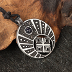 Амулет "Лунница с Макошью" с камнем аметист, 35х42 мм, металлический - фото 24491364