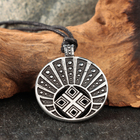 Амулет "Лунница с Макошью" с камнем аметист, 35х42 мм, металлический - фото 24491365