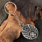 Амулет "Лунница с Макошью" с камнем аметист, 35х42 мм, металлический - фото 24491367