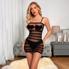 Эротическое белье, платье-сетка, короткое, облегающее, размер OS, черный - Фото 5