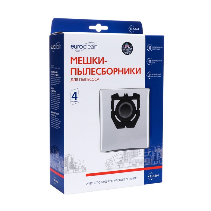 

Мешок-пылесборник E-54/4 Euroclean синтетические для пылесоса, 4 шт