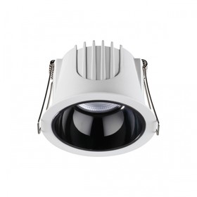 Светильник встраиваемый светодиодный Novotech. Knof, 10Вт, Led, 62х87х87 мм, цвет корпус белый, рефлектор чёрный