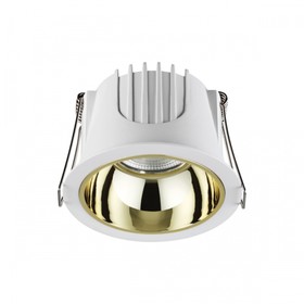 Светильник встраиваемый светодиодный Novotech. Knof, 10Вт, Led, 62х87х87 мм, цвет корпус белый, рефлектор золото