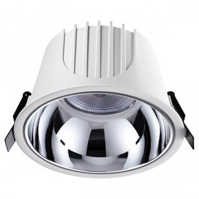 Светильник встраиваемый светодиодный Novotech. Knof, 40Вт, Led, 94х155х155 мм, цвет корпус белый, рефлектор хром