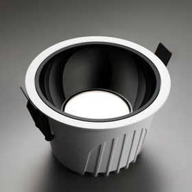 Светильник встраиваемый светодиодный Novotech. Knof, 20Вт, Led, 70х107х107 мм, цвет корпус белый, рефлектор чёрный