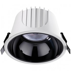 Светильник встраиваемый светодиодный Novotech. Knof, 40Вт, Led, 94х155х155 мм, цвет корпус белый, рефлектор чёрный