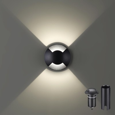 Светильник встраиваемый грунтовый Odeon Light. Wald, 3Вт, Led, 95,5х60х60 мм, цвет чёрный