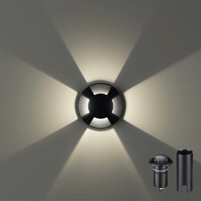 Светильник встраиваемый грунтовый Odeon Light. Wald, 3Вт, Led, 95,5х60х60 мм, цвет чёрный