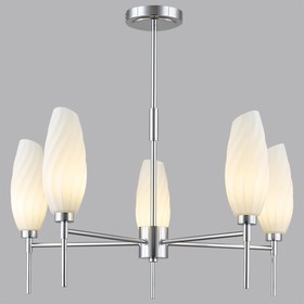 Люстра потолочная Lumion. Shivon, 5х40Вт, G9, 590х620х620 мм, цвет хром 10512494