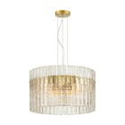 Люстра Odeon Light. Merkale, 6х40Вт, E14, 800-1525х500 мм, цвет матов.золотой, прозрачный, стекло - фото 4362451