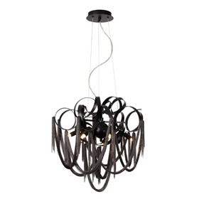 Люстра Odeon Light. Chainy, 6х40Вт, G9, 1676х460 мм, цвет матовый чёрный, чёрный