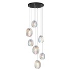 Люстра каскадная Odeon Light. Mussels, 7х40Вт, G9, 2430х430 мм, цвет чёрный, перламутровый 10512554 - фото 312400058