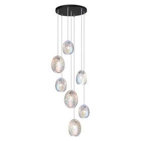 Люстра каскадная Odeon Light. Mussels, 7х40Вт, G9, 2430х430 мм, цвет чёрный, перламутровый 10512554