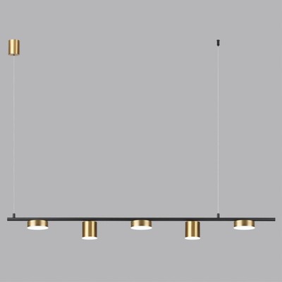 Светильник подвесной Lumion. Flint, 57Вт, Led, 1260х100 мм, цвет чёрный, латунь