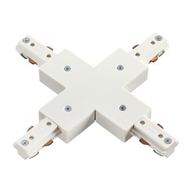 Соединитель для шинопровода X-образный для однофазного трехжильного шинопровода Novotech, 105х105 мм, цвет белый