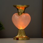 Лава-лампа "Сердце" LED 2Вт от батареек 3хАА золото 12,5х10х20,5 см - фото 24529100