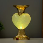Лава-лампа "Сердце" LED 2Вт от батареек 3хАА золото 12,5х10х20,5 см - фото 24529101