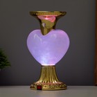Лава-лампа "Сердце" LED 2Вт от батареек 3хАА золото 12,5х10х20,5 см - фото 24529103