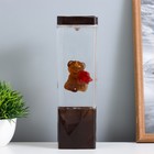 Лава-лампа «Мишка» LED 2 Вт от батареек 3хАА коричневый 7×7×24 см - Фото 1