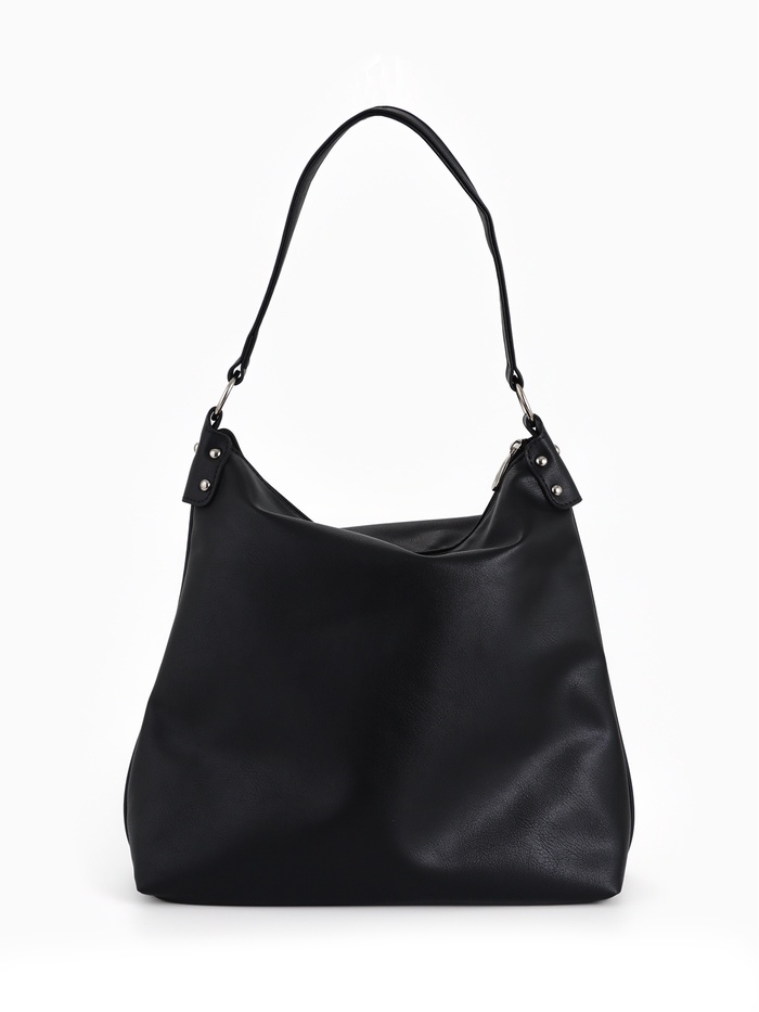 Сумка - мешок женская TEXTURA, на молнии, 32×11×32 см, чёрная