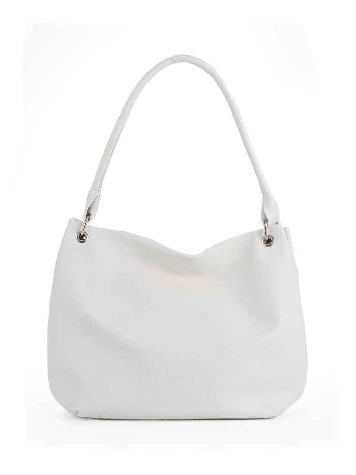 Сумка - мешок женская TEXTURA, на молнии, 36×10×28 см, белая