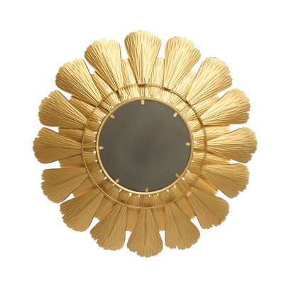 Декор настенный с зеркалом «Цветок. Веер», панно металл под золото, 94×94×7 см