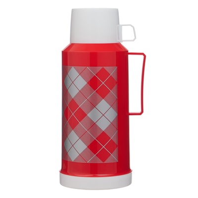 Термос TAKE IT EASY, 1.8 л, 15×33 см, со стеклянной колбой, сохраняет тепло 10 ч, пластик, красный