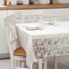 Скатерть на стол Доляна 140×180 см, ПВХ, цвет белый - фото 321742840