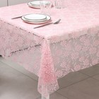 Скатерть на стол Доляна 140×180 см, ПВХ, цвет розовый - фото 4465534