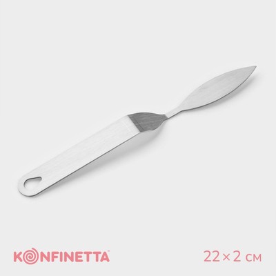 Лопатка кондитерская KONFINETTA, 22×2 см, рабочая часть 8×2 см, серебристая