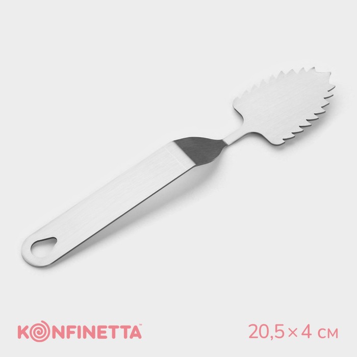 Лопатка кондитерская KONFINETTA, 20.5×4 см, рабочая часть 6×4 см, серебристая - Фото 1